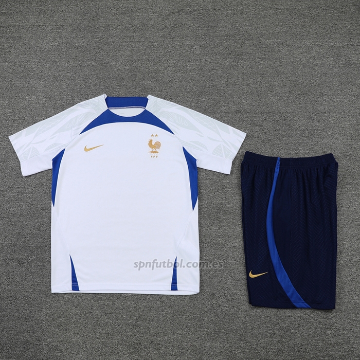 Chandal del Francia Manga Corta 2022-2023 Blanco - Pantalon Corto
